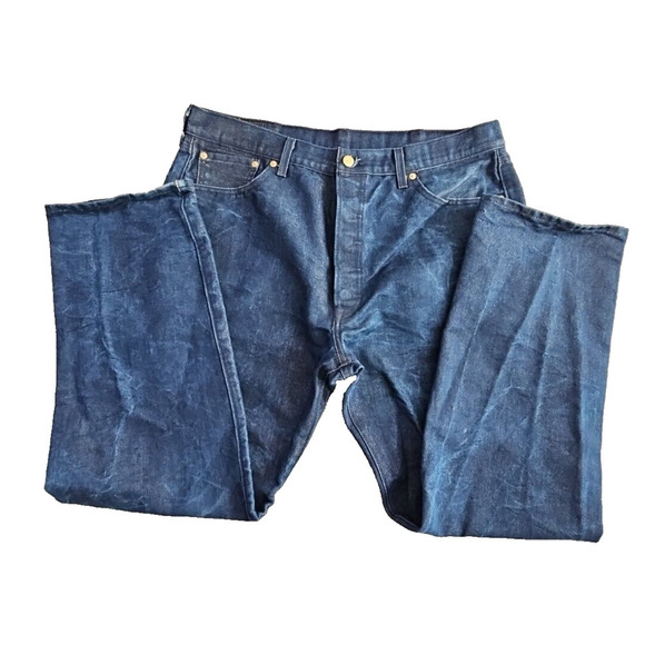 Levi's Jeans Men's W38 L32 501 Dark Wash 8% Metallic Thread PC9-00501-2749 - Picture 2 of 16